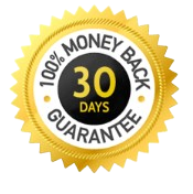 SeisoSpin Money Back guarantee icon on transparent background
